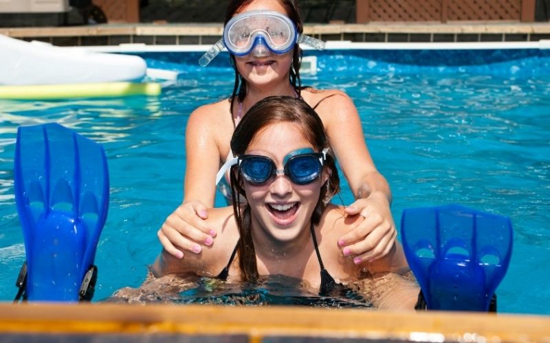 teens in a pool