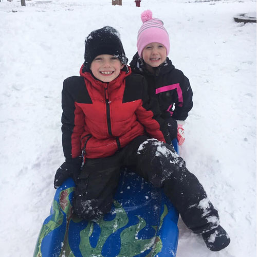 Kids Sledding Guider winter snow
