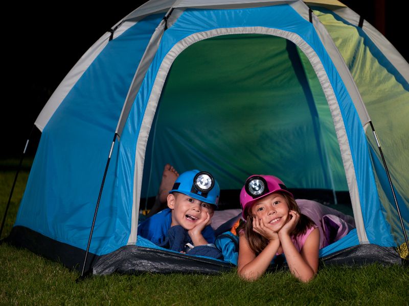 tent camping with kids canva