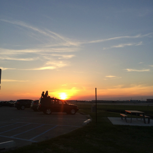 GRR Ford Airport viewing area sunset