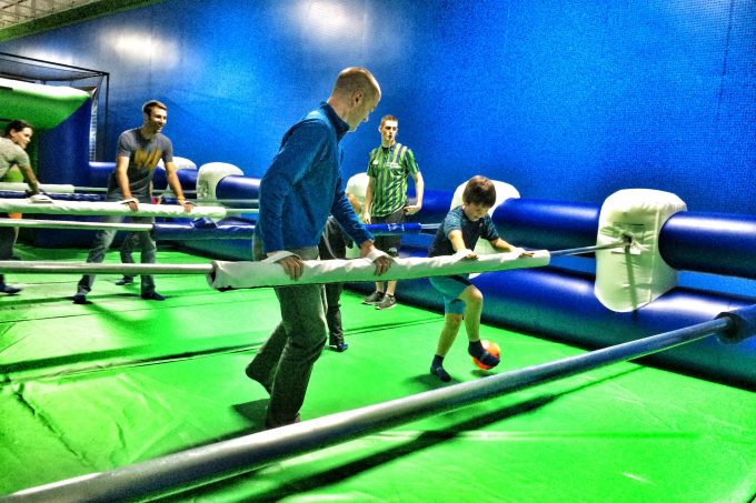 Rebounderz human foosball indoor trampoline park grand rapids