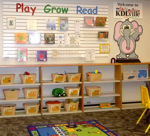 KDLville play area of the Plainfield Township Kent District Library branch KDL