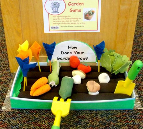 garden game in the play area of the Sand Lake Kent District Library branch (KDL