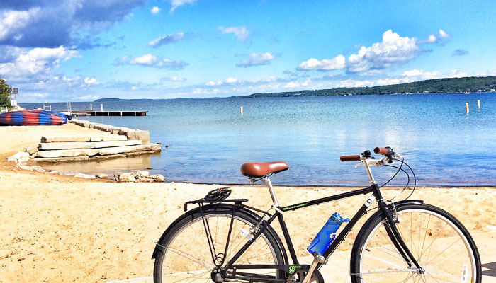 Traverse City beach and bike