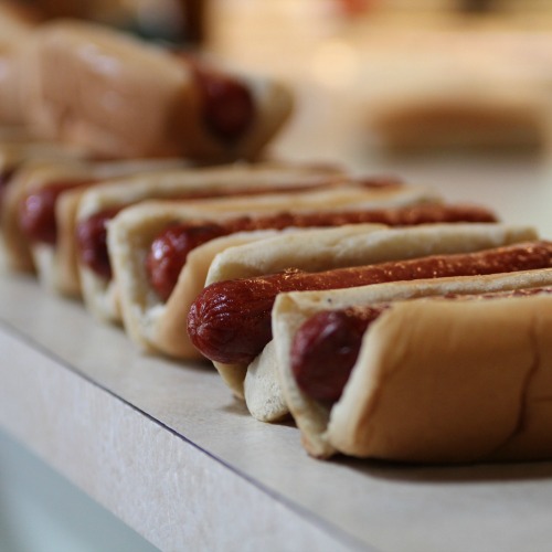 Football party hot dogs