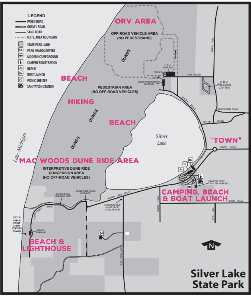 silver lake sand dunes area map