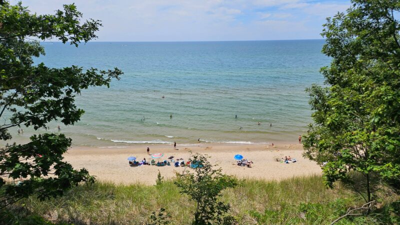 Kirk Park Beach From Overlook Through Forest 1