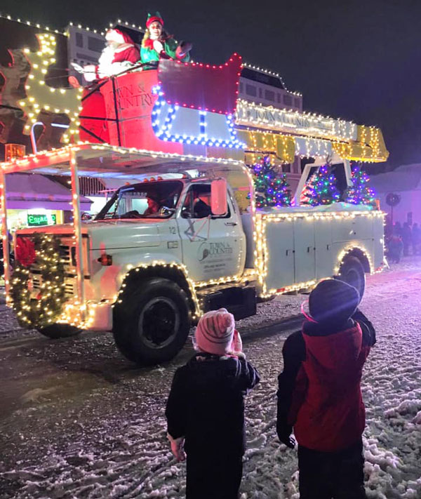 lighted truck at Zeeland Magical Christmas Parade