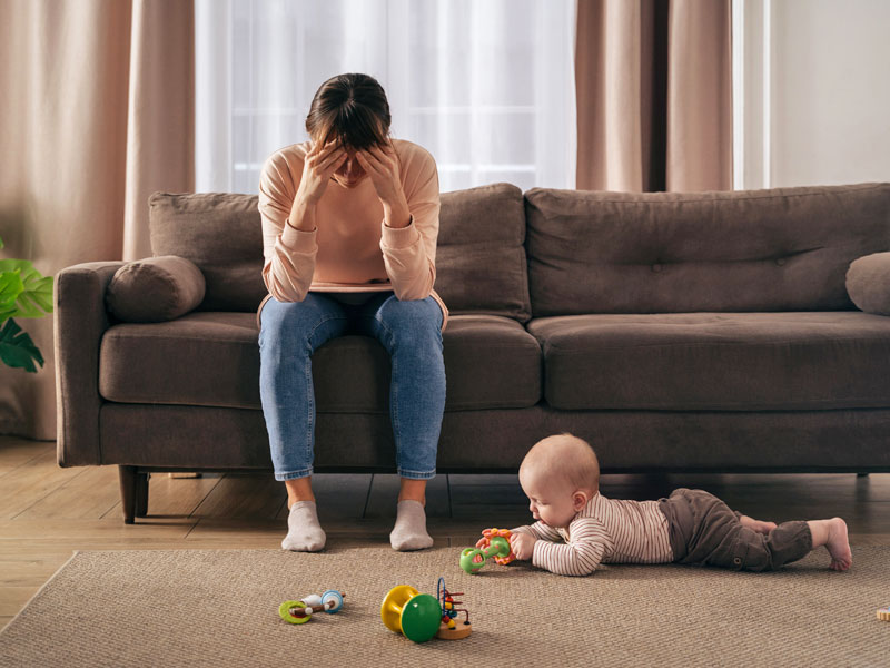 Postpartum depression mom and baby