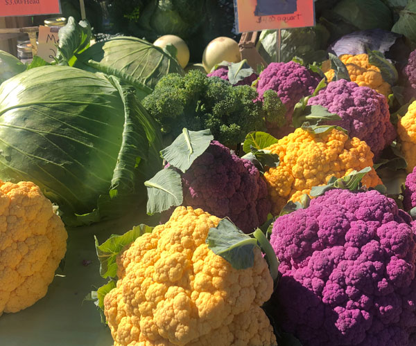 Traverse City fall getaway Farmers Market colorful cauliflower