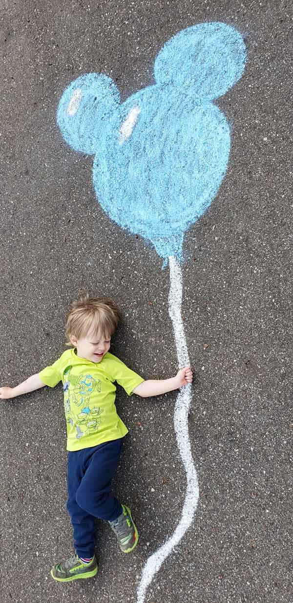 sidewalk chalk kid Mickel