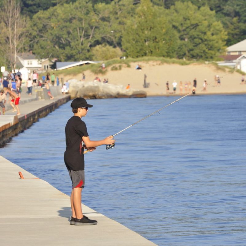 Fishing on the Grand Haven pier