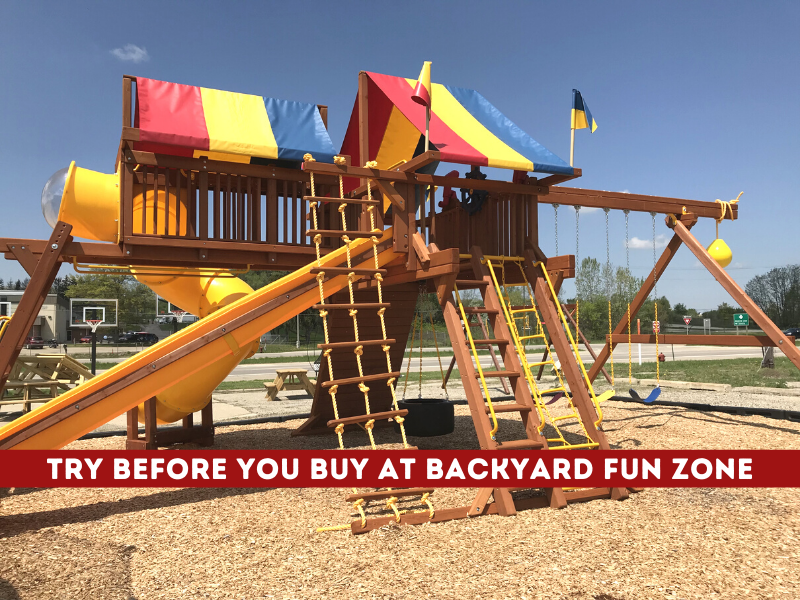 Try before you buy swingset backyard fun zone