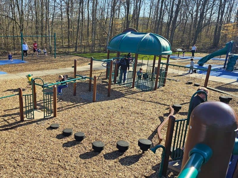 Frog Hollow Park Wyoming overhead view of play area