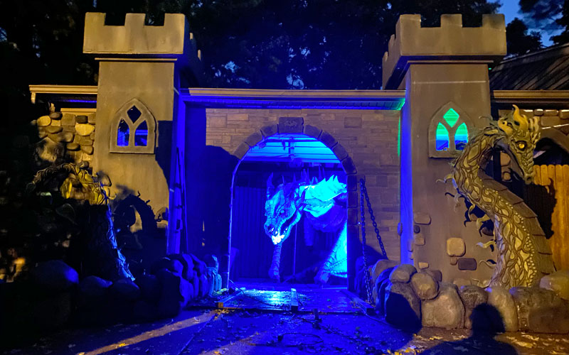 Storybook Hollow Halloween display Icy dragon and sea serpent Hunt