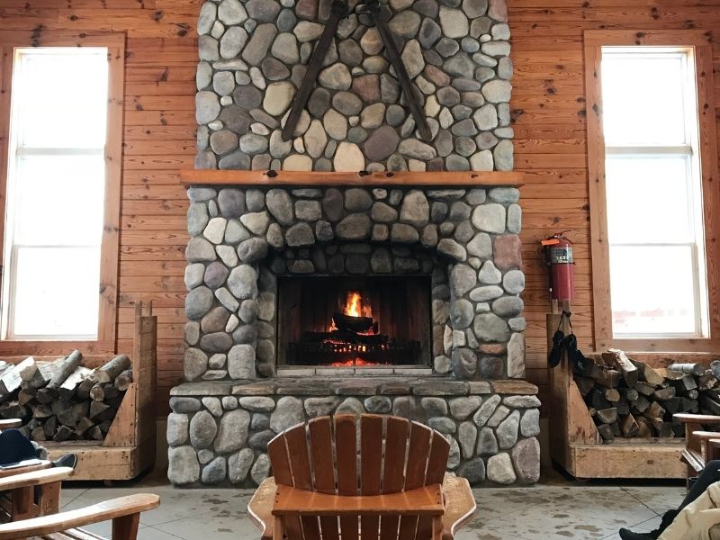 The Great Fireplace at Caberfae Ski Resort in Michigan