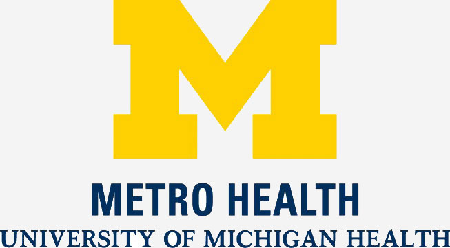 Metro Health logo gray background