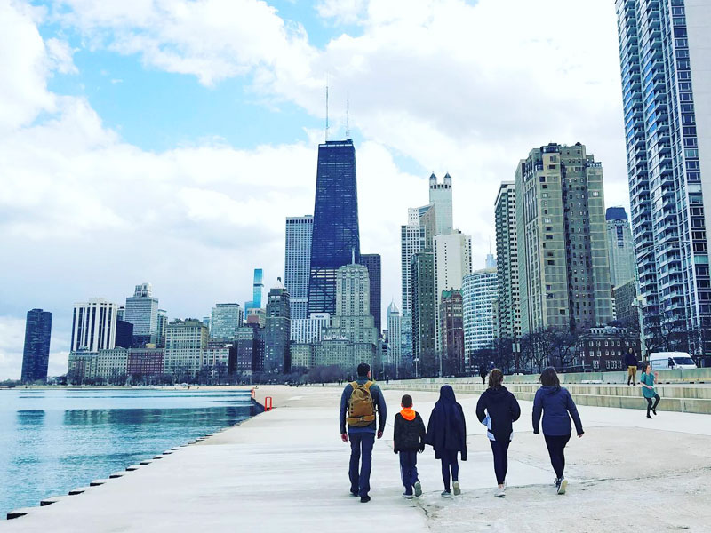 Chicago concrete beach walking Siemens