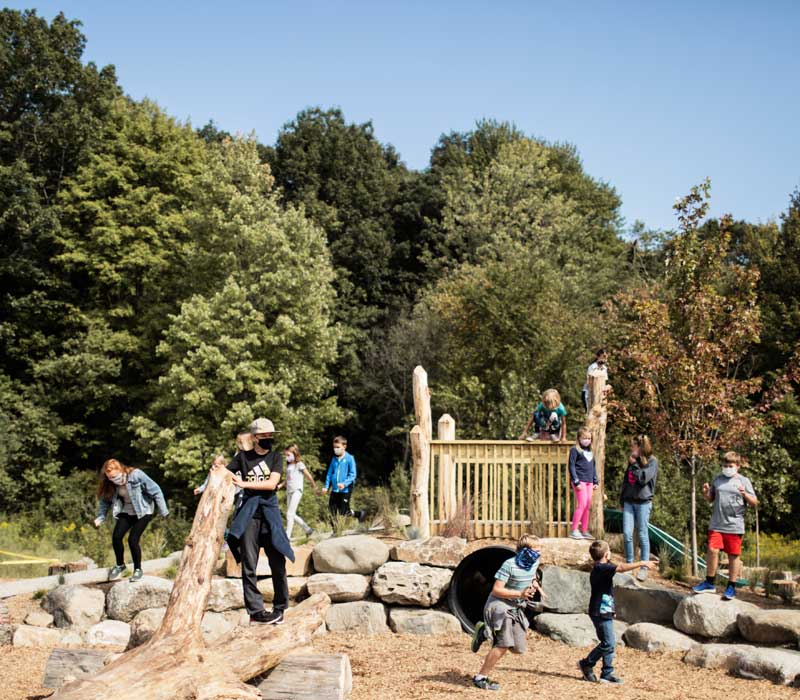 GRCS Rockford Christian kids on playscape