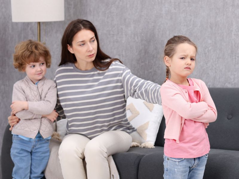 argumentative kids mom with young kids