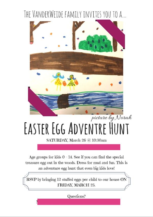 easter egg hunt invitation