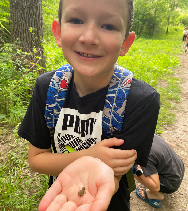 Crahen Valley Park boy with tiny frog Hunt