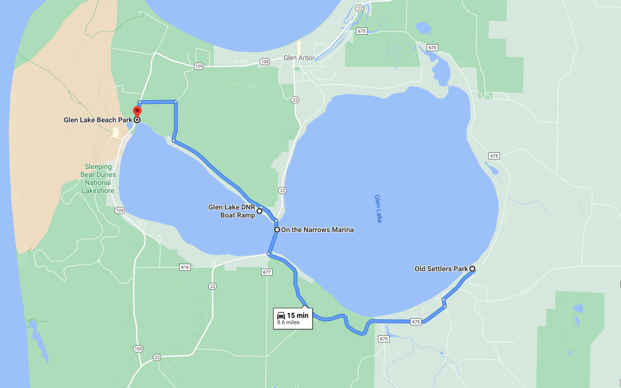 Glen Lake Beaches and Public Access Points