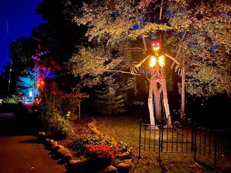 Halloween light show at McCabe Haunt Halloween Houses