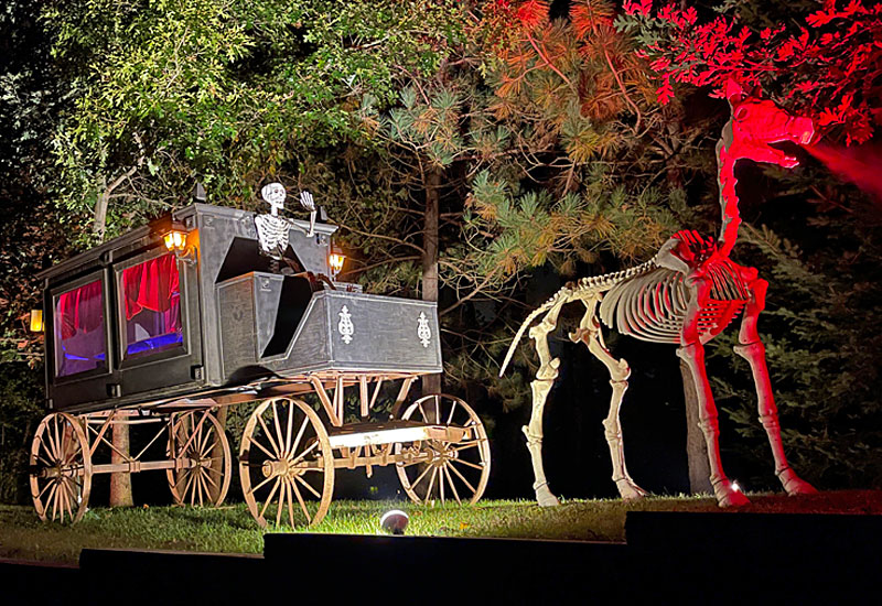 777 McCabe NE Lowell Halloween Display horse and wagon Hunt