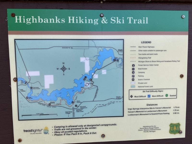 Highbanks Trail sign Huron National Forest