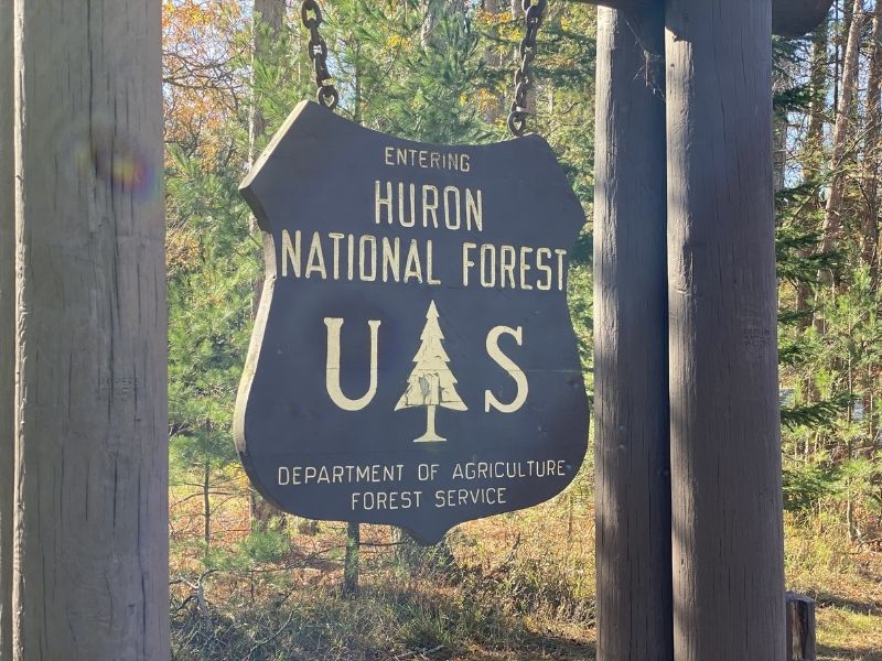 Huron National Forest sign