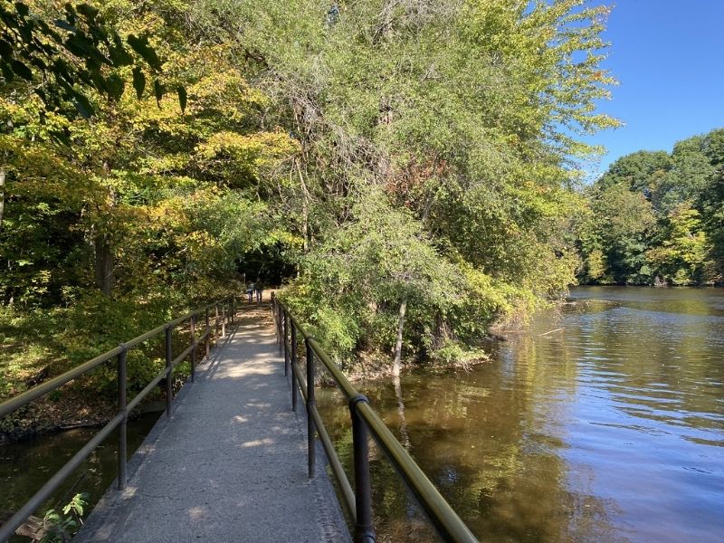 The Ledge Trail footbridge at Sandstone Creek