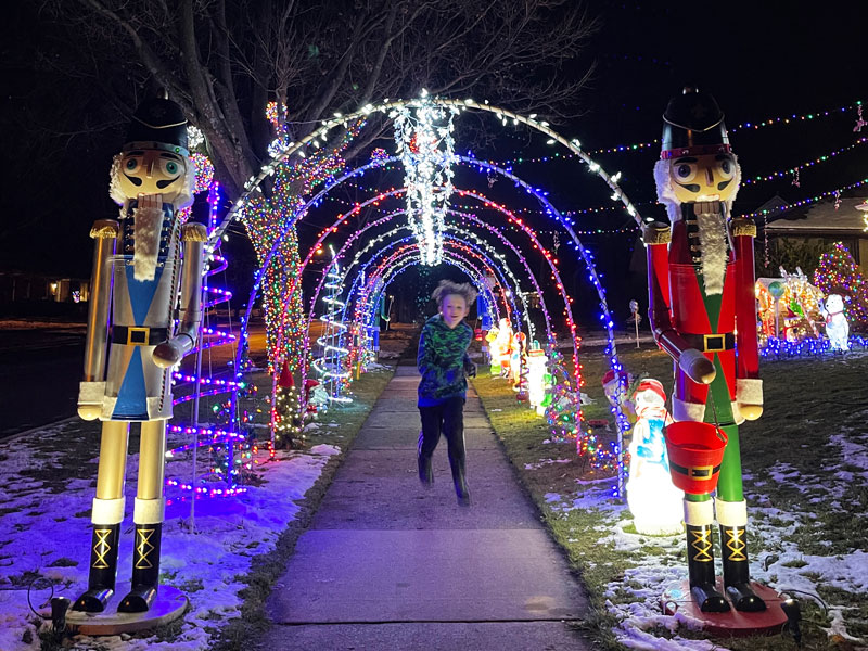 1623 Woodward Ave EGR Christmas Lights tunnel with Nutcrackers Hunt