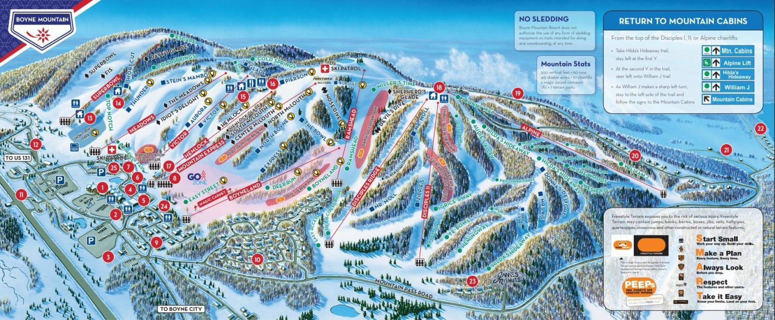 Boyne Mountain Resort An Incredible Michigan Winter Family Destination Boyne Mountain Map Ski Hill 1536x635 