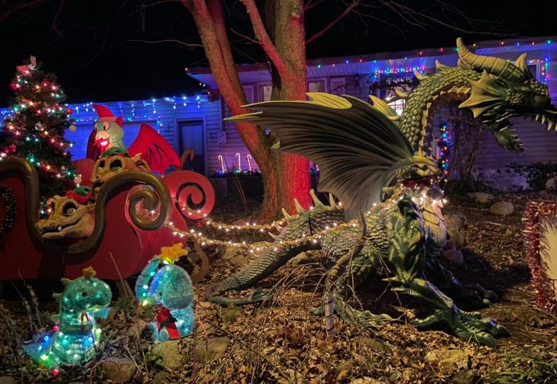 dragons christmas lights display 2021