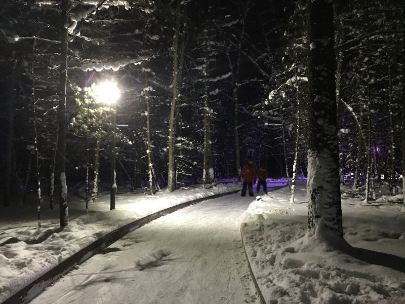 Muskegon Ice Skating Trail at Night