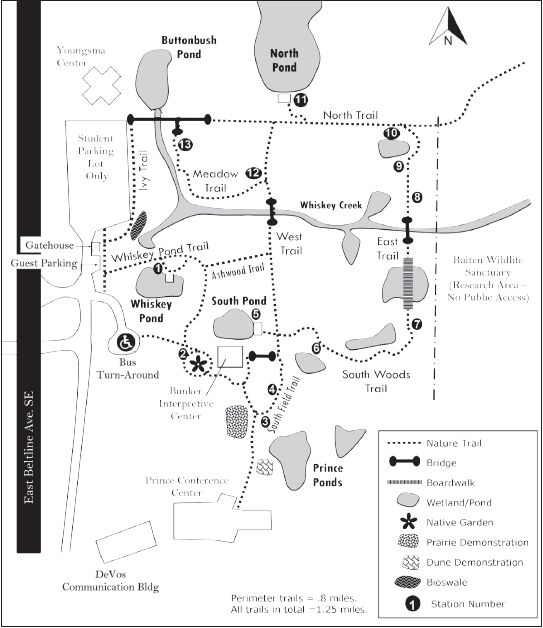 Calvin College Ecosystem Preserve trails map