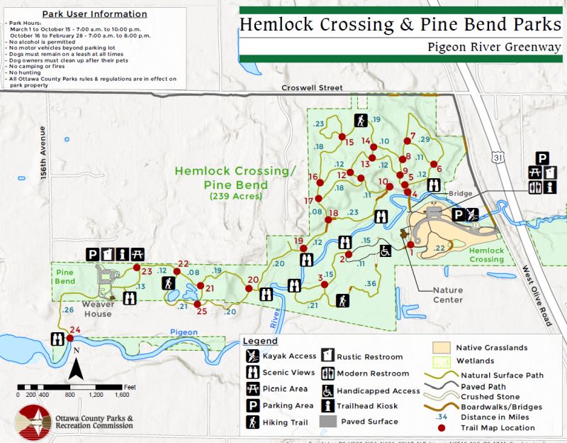 Hemlock Crossing trail map