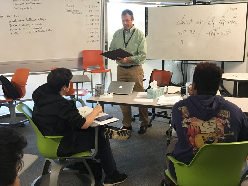 NexTech High School in Grand Rapids math teacher with students