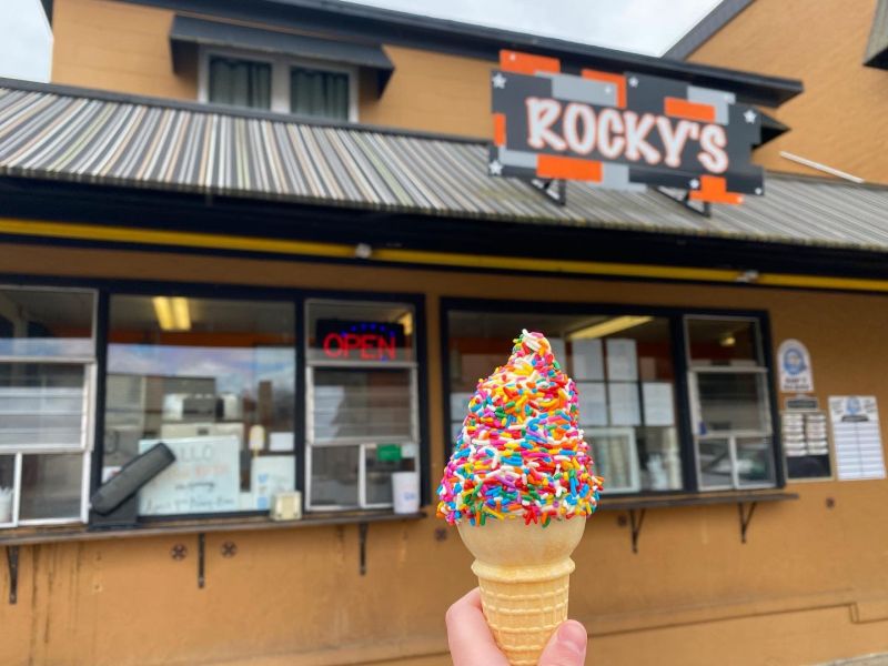 best ice cream: rockys ice cream shop