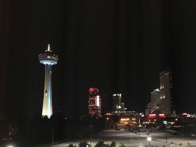 skylon tower at night