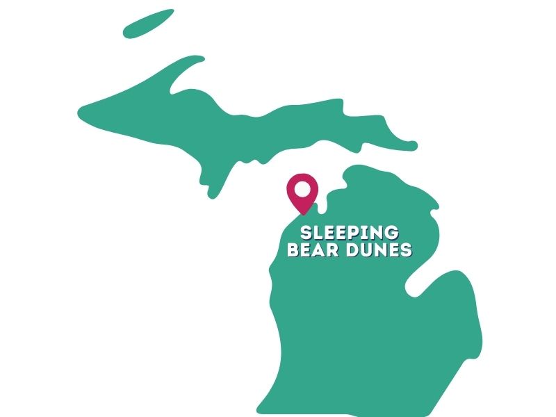 sleeping bear dunes michigan map