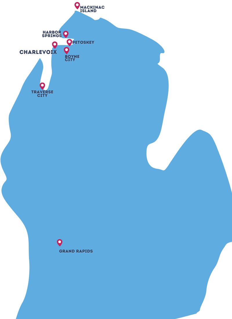 charlevoix michigan map