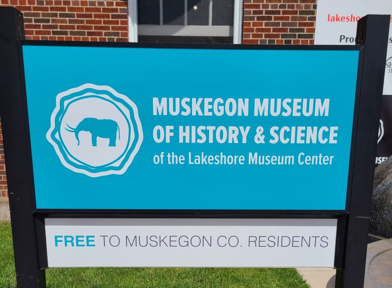 Lakeshore Museum Muskegon sign