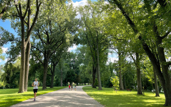 Grand Rapids Riverside Park paved path runner shorter Hunt