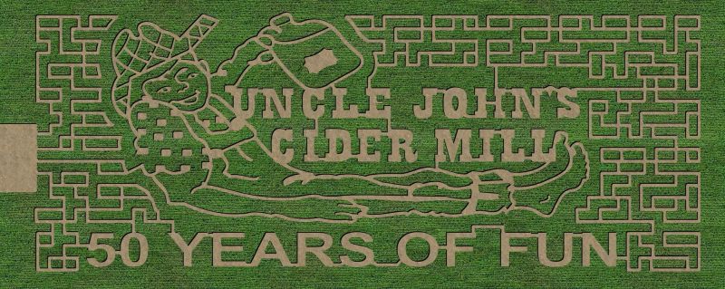 Uncle Johns Cider Mill corn maze 2022