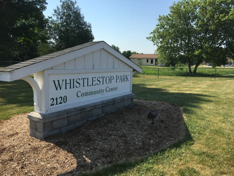 Whistlestop Park Community Center sign