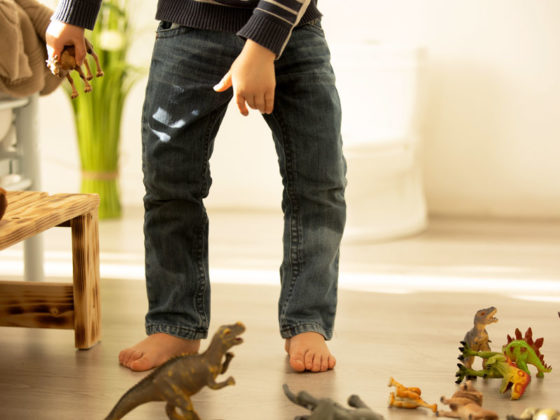 Potty training tips kid playing with dinos