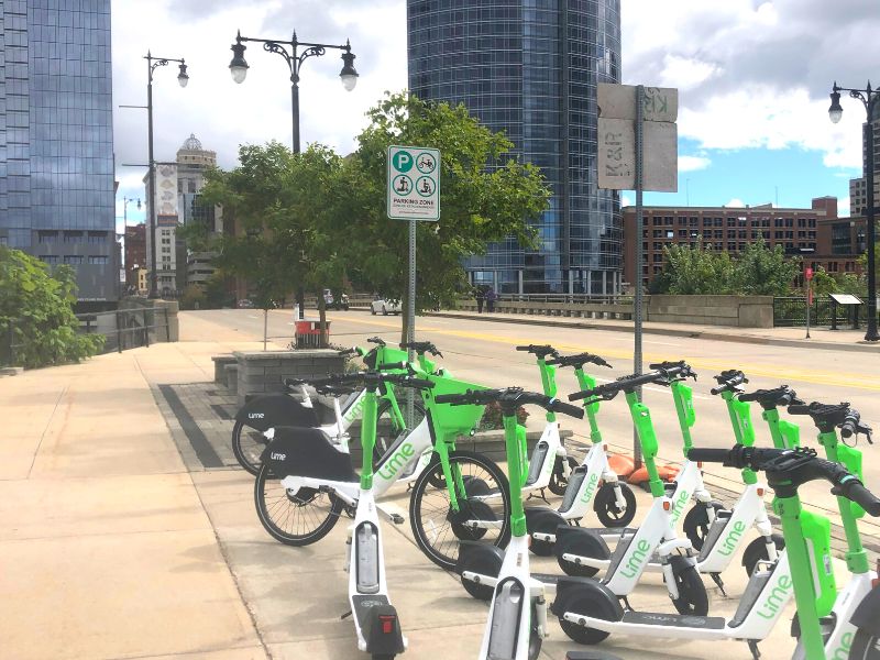 Downtown Grand Rapids Electric Scooters - Scooter Parking