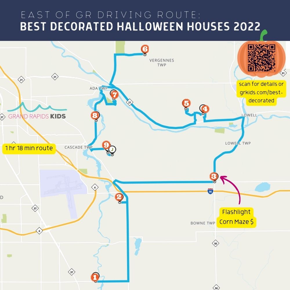 East of GR Driving Route Halloween houses 1
